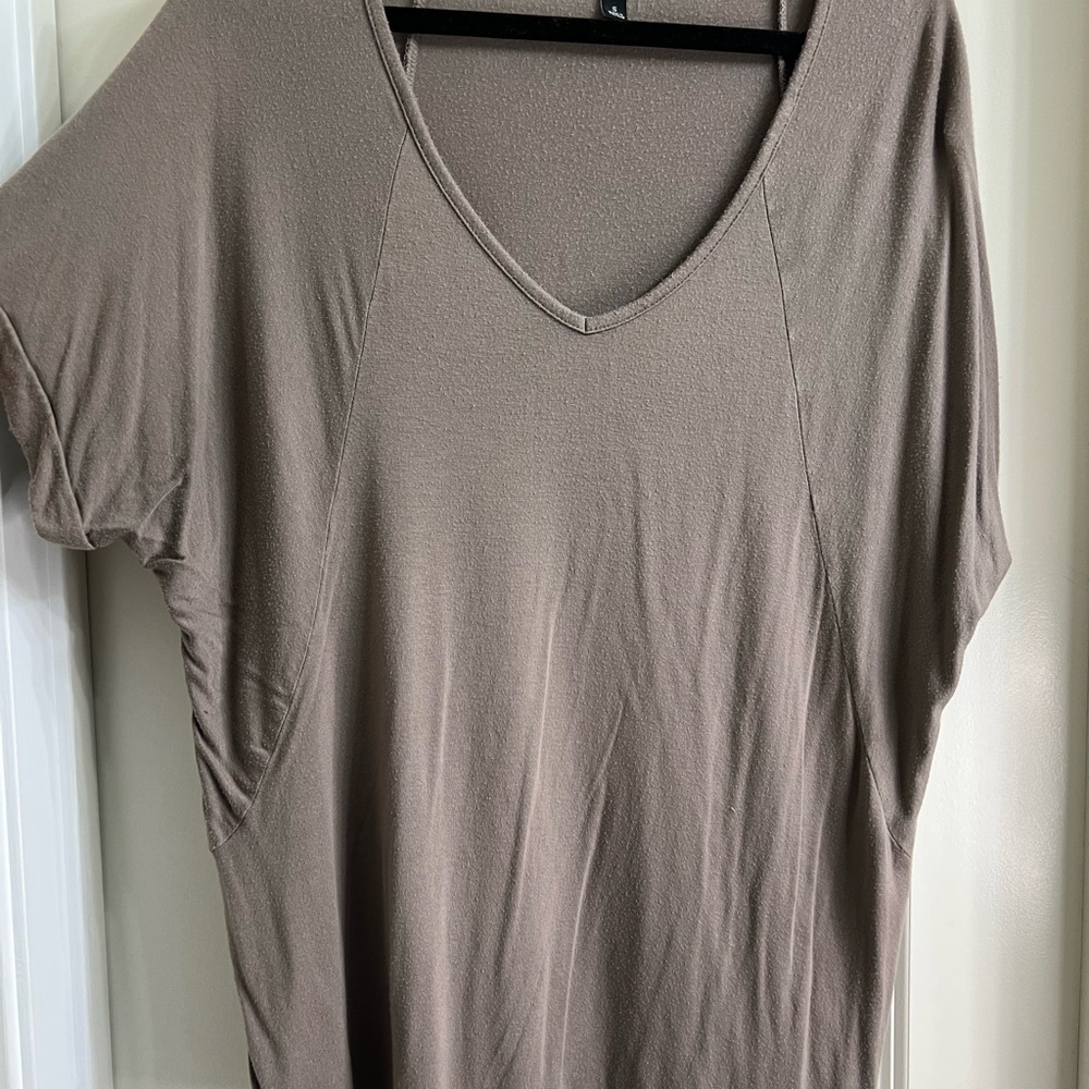 Active Collections Women's Taupe Blouse runs big